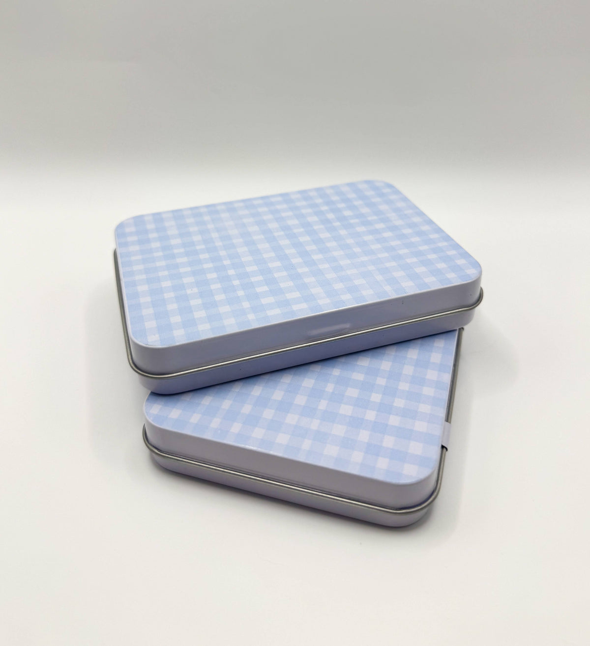Blue Gingham Magnetic Needle Tin | Needlepoint Accessories