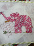 Herend-Inspired Elephant with Trunk Up-Pink | Needlepoint Canvas