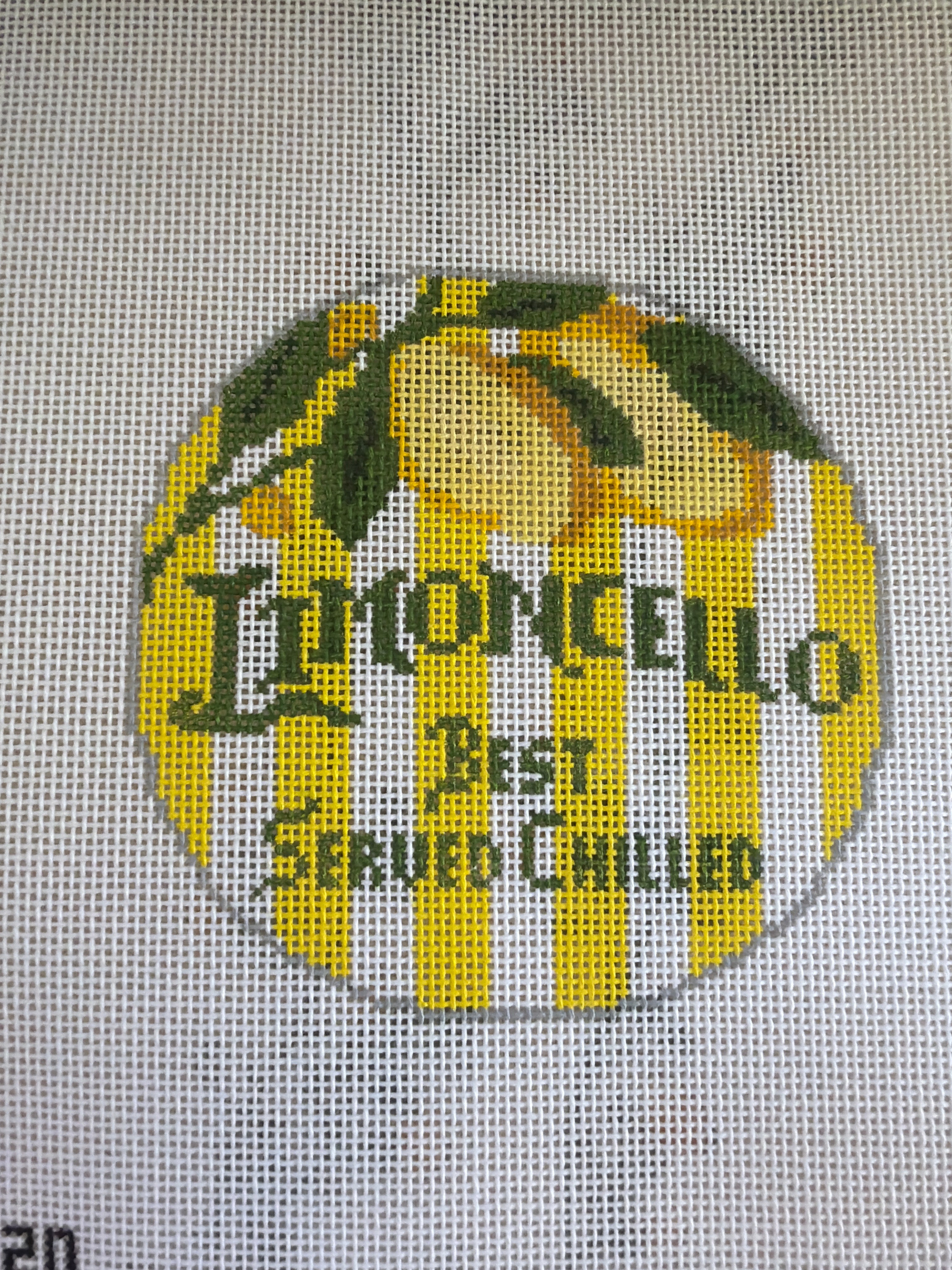 Happier Hour Coasters-Limoncello | Needlepoint Canvas