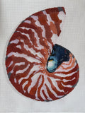Nautilus Shell – Red | Needlepoint Canvas