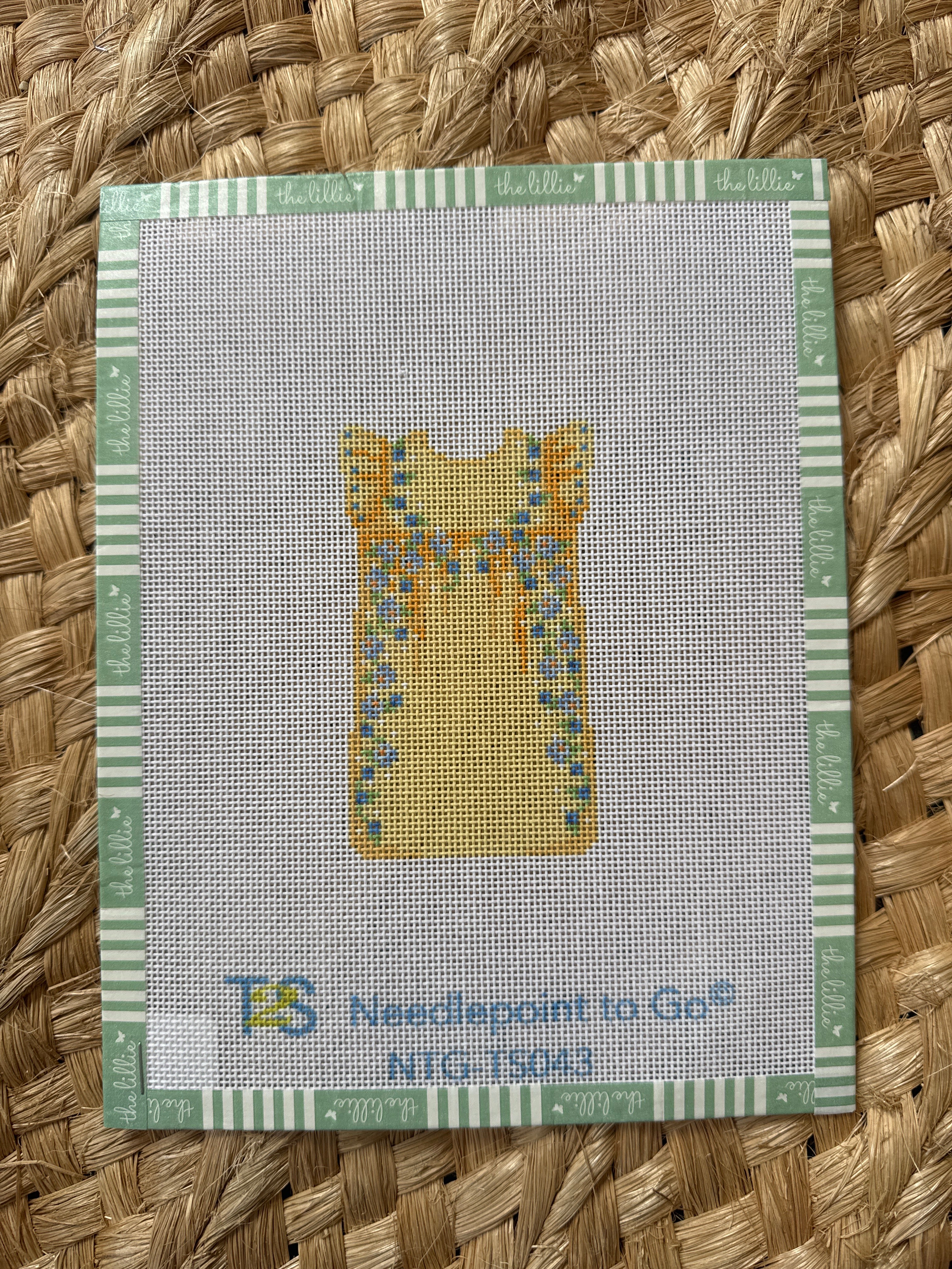 Yellow/Blue Mini Oaxaca Dress | Needlepoint Canvas