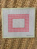Pink Gingham W/ Red Hearts – Rectangle | Needlepoint Canvas