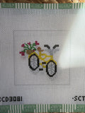 Yellow Bicycle Square | Needlepoint Canvas