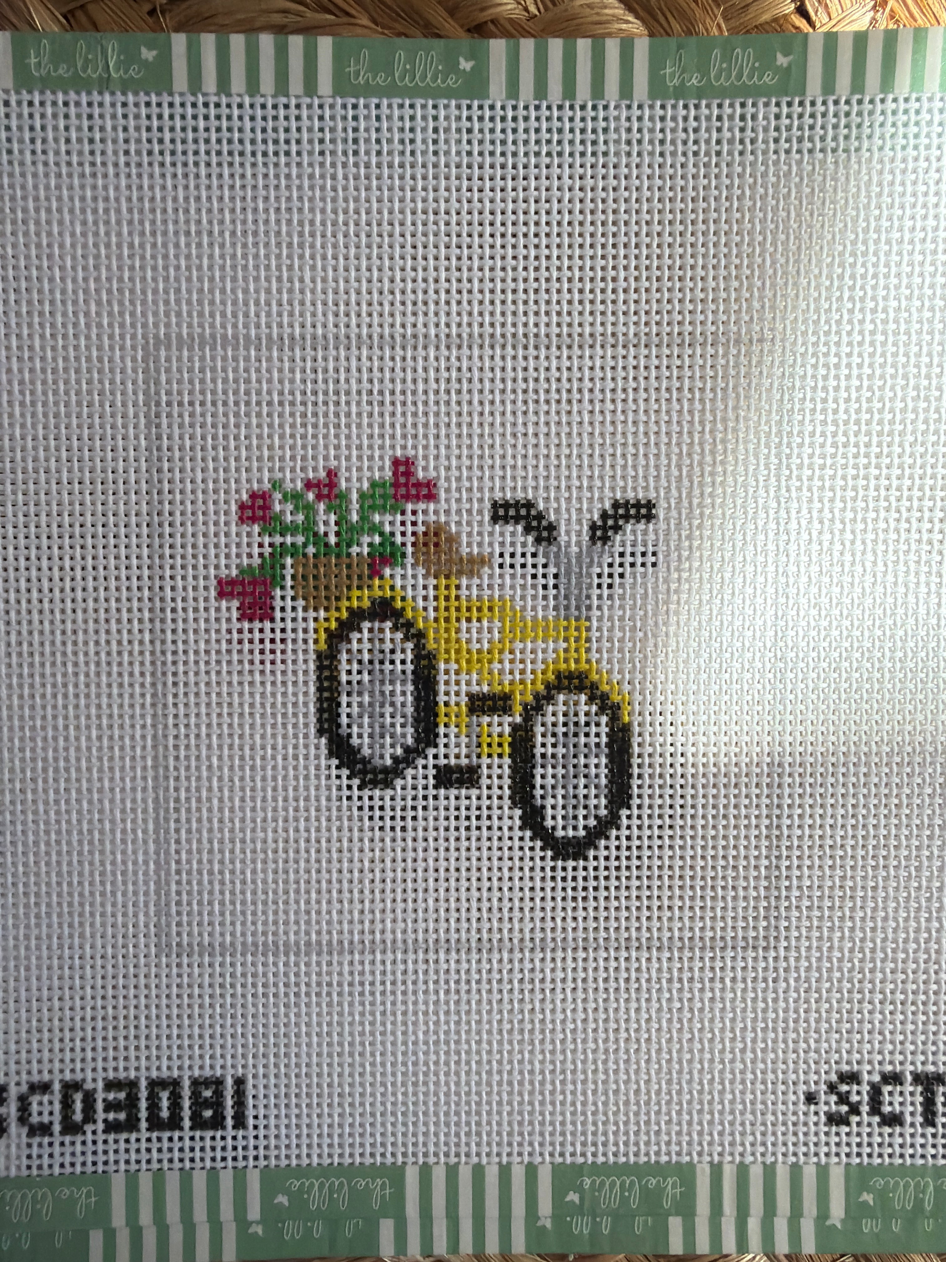 Yellow Bicycle Square | Needlepoint Canvas