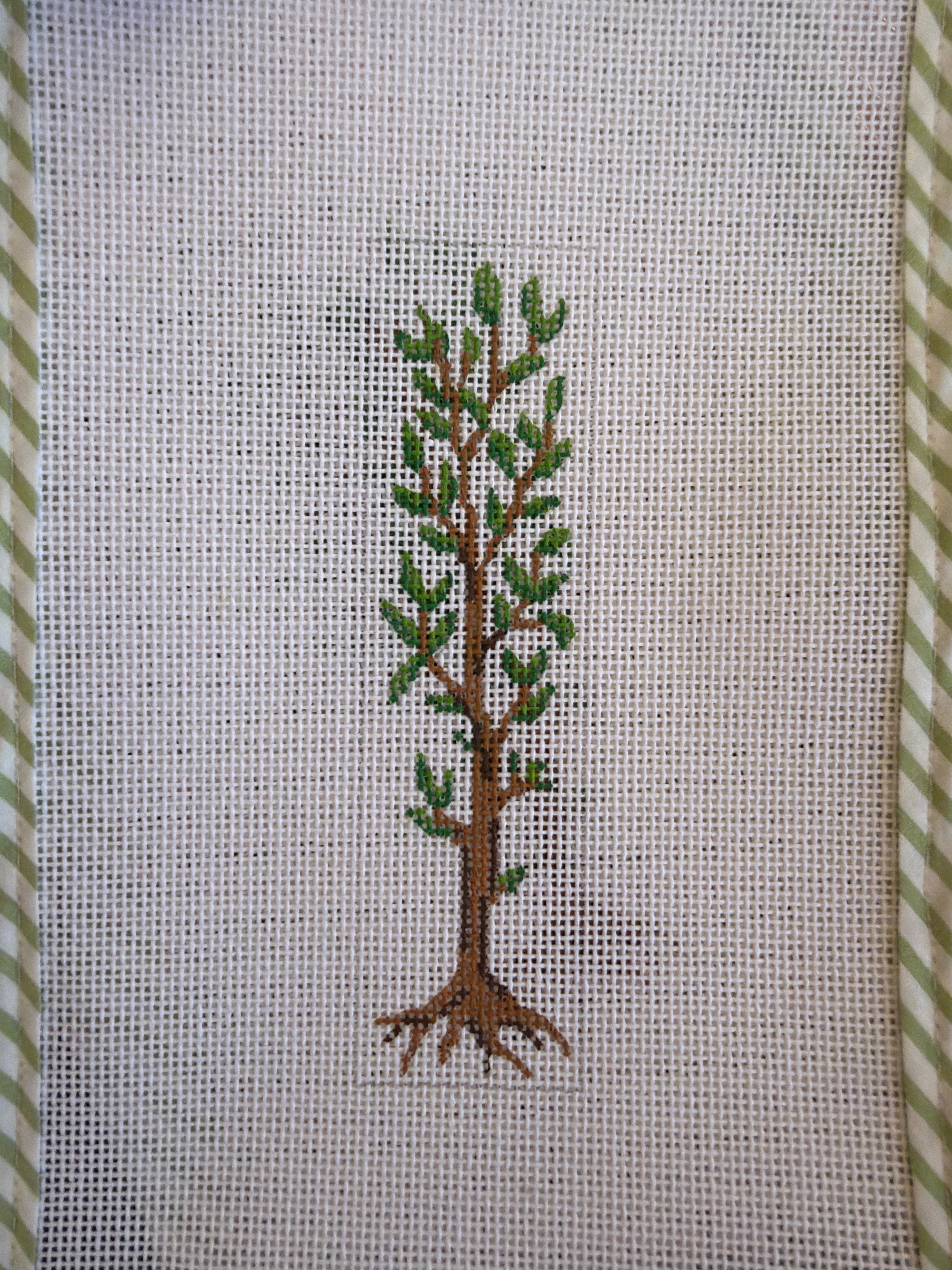 Tree of Life – Browns & Greens on White | Needlepoint Canvas