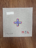 Alhambra Flower bag tag needlepoint canvas by Maiden Lane