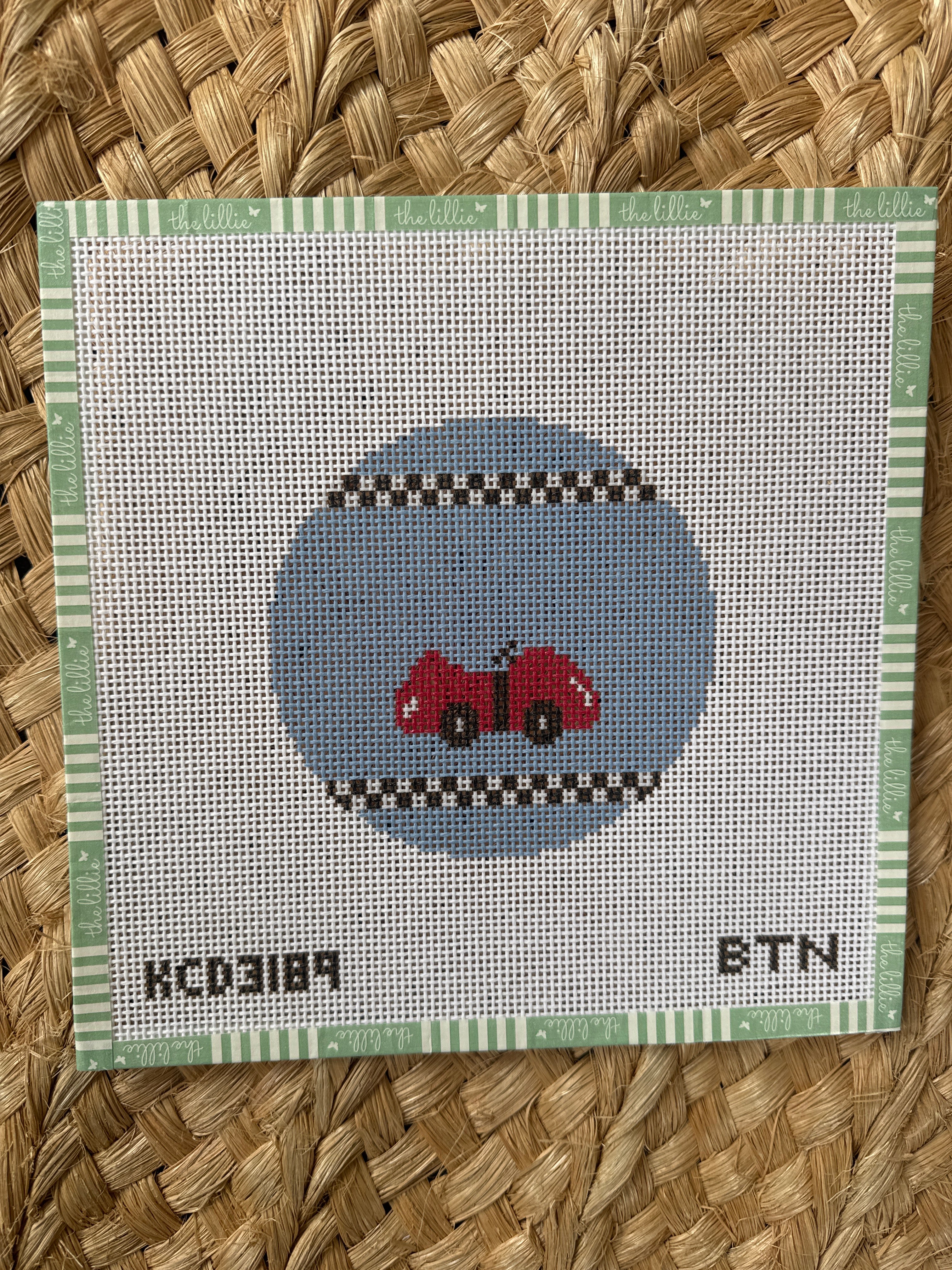 Race Car Round | Needlepoint Canvas