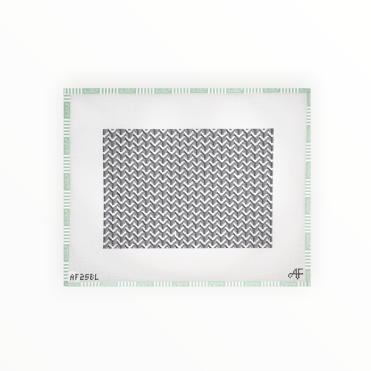 Allover Y Pattern Clutch - Black needlepoint canvas by Stitch Style
