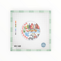Amsterdam Travel Round needlepoint canvas by Atlantic Blue Canvas
