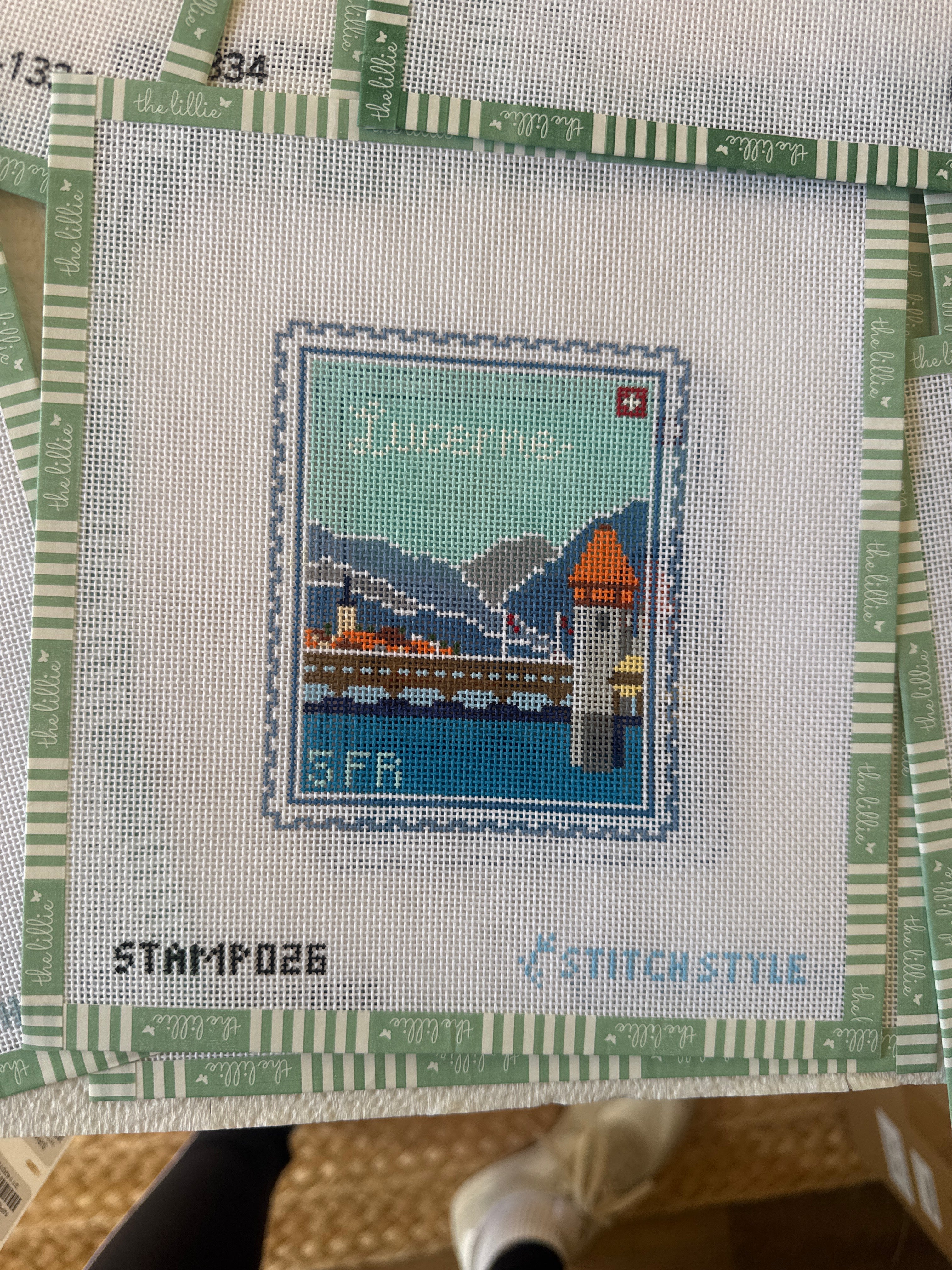 Lucerne Travel Stamp | Needlepoint Canvas
