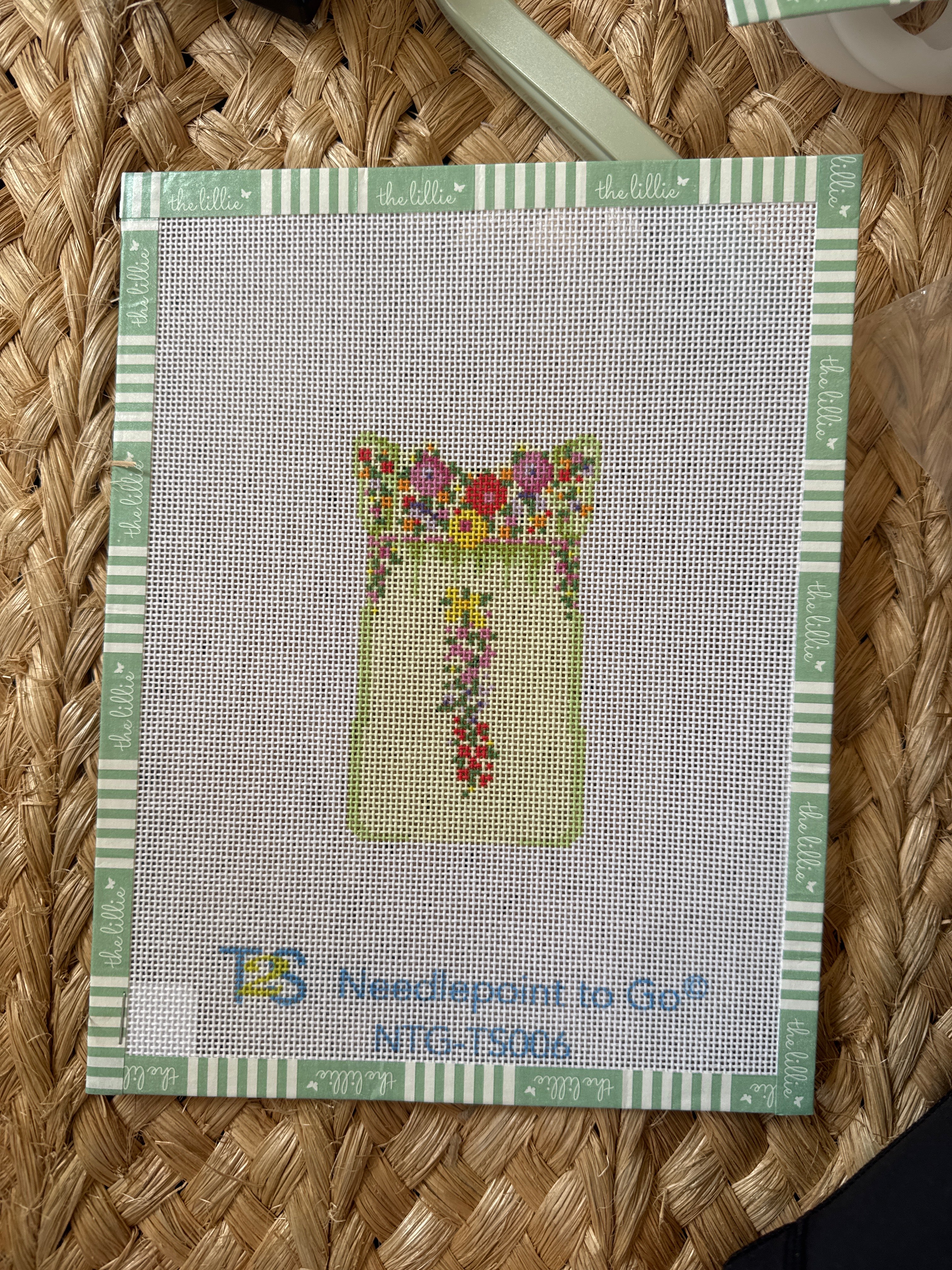 Pale Lime Mini Oaxaca Dress | Needlepoint Canvas