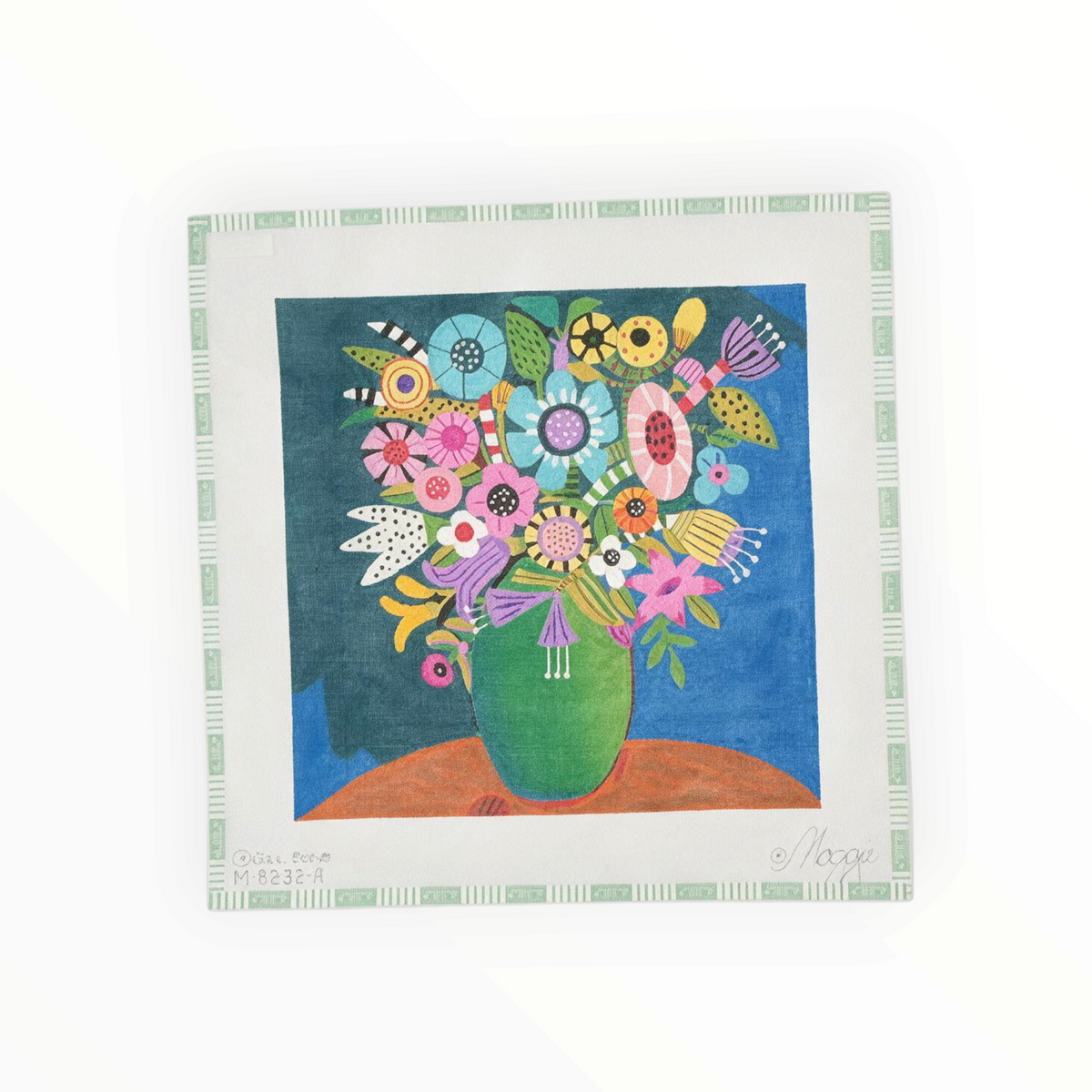 Birthday Flowers 13 Mesh | Needlepoint Canvas
