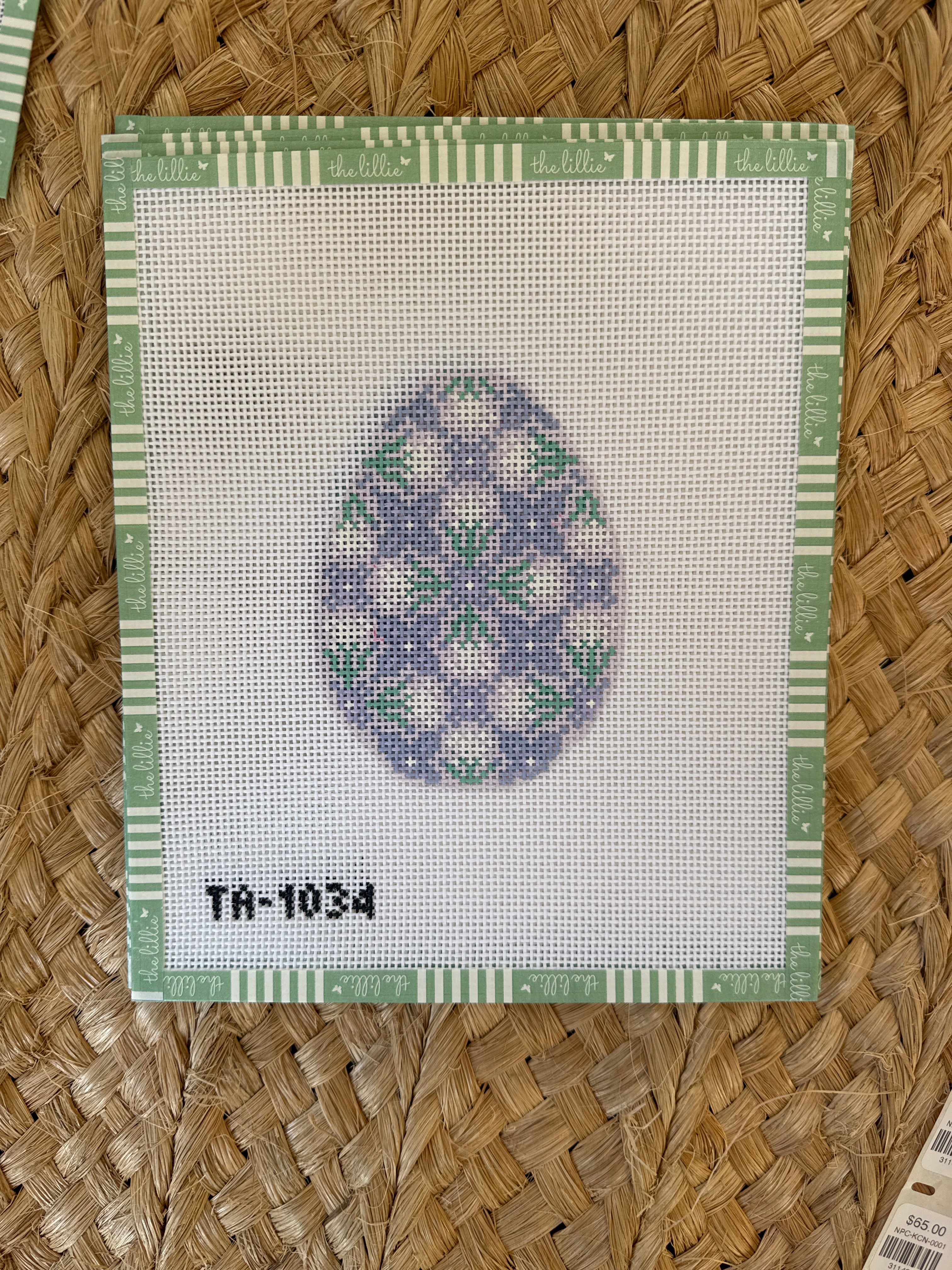 Millefleur Lilac Egg | Needlepoint Canvas