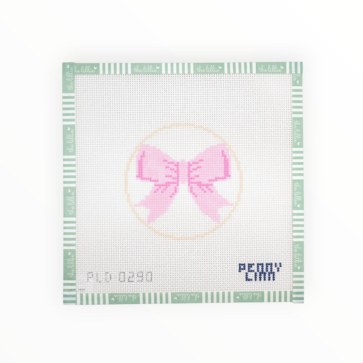 Beginner Bow Pink needlepoint canvas by Penny Linn Designs