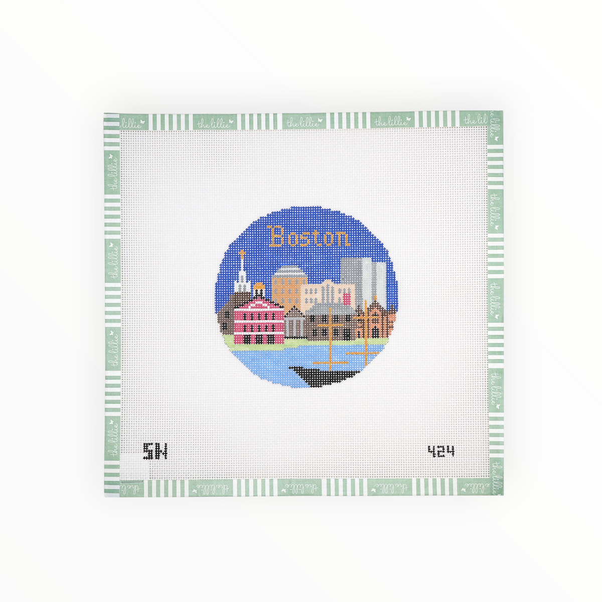 Boston Ornament needlepoint canvas