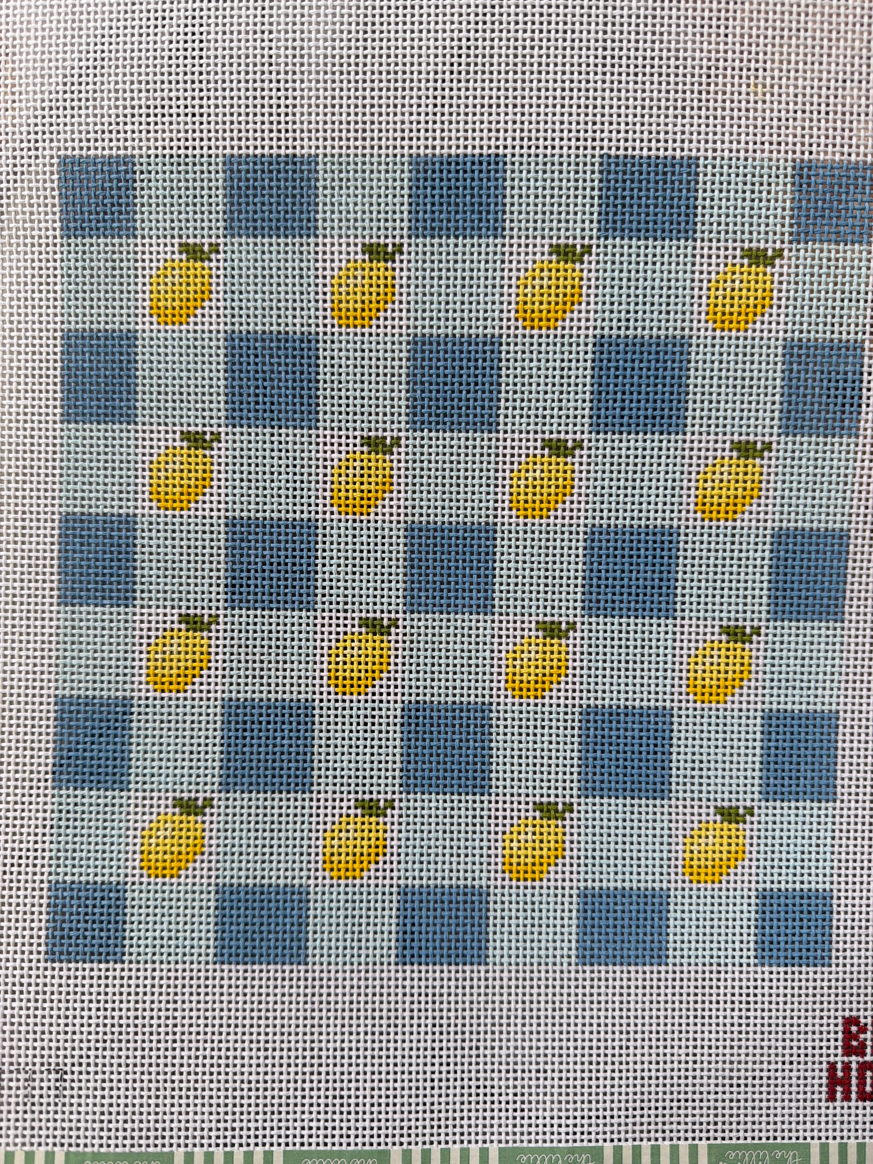 Lemon Plaid 8" | Needlepoint Canvas