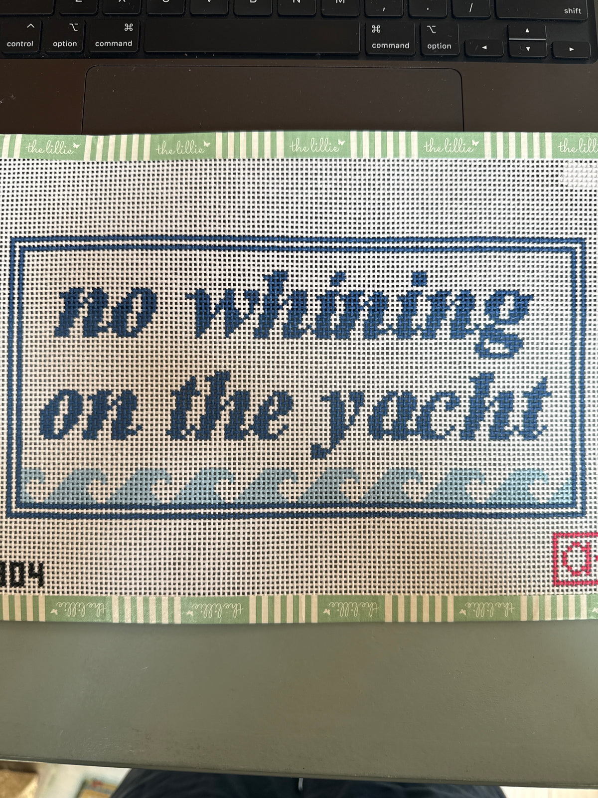No Whining on the Yacht needlepoint canvas by Ann Kaye Studios