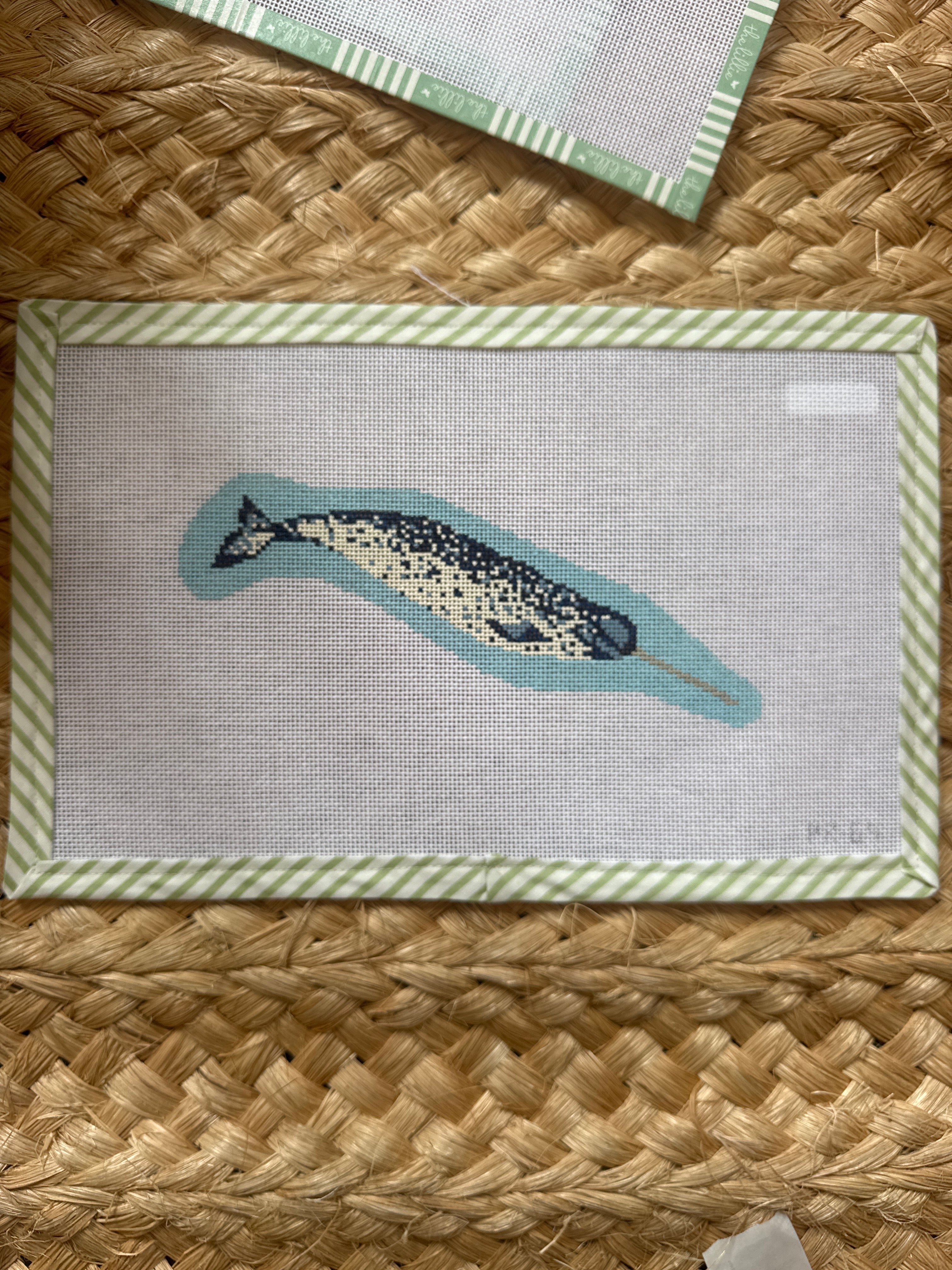 Narwhal – Blue | Needlepoint Canvas