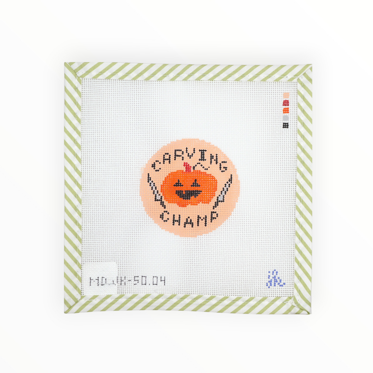 Carving Champ Patch needlepoint canvas by Mopsey