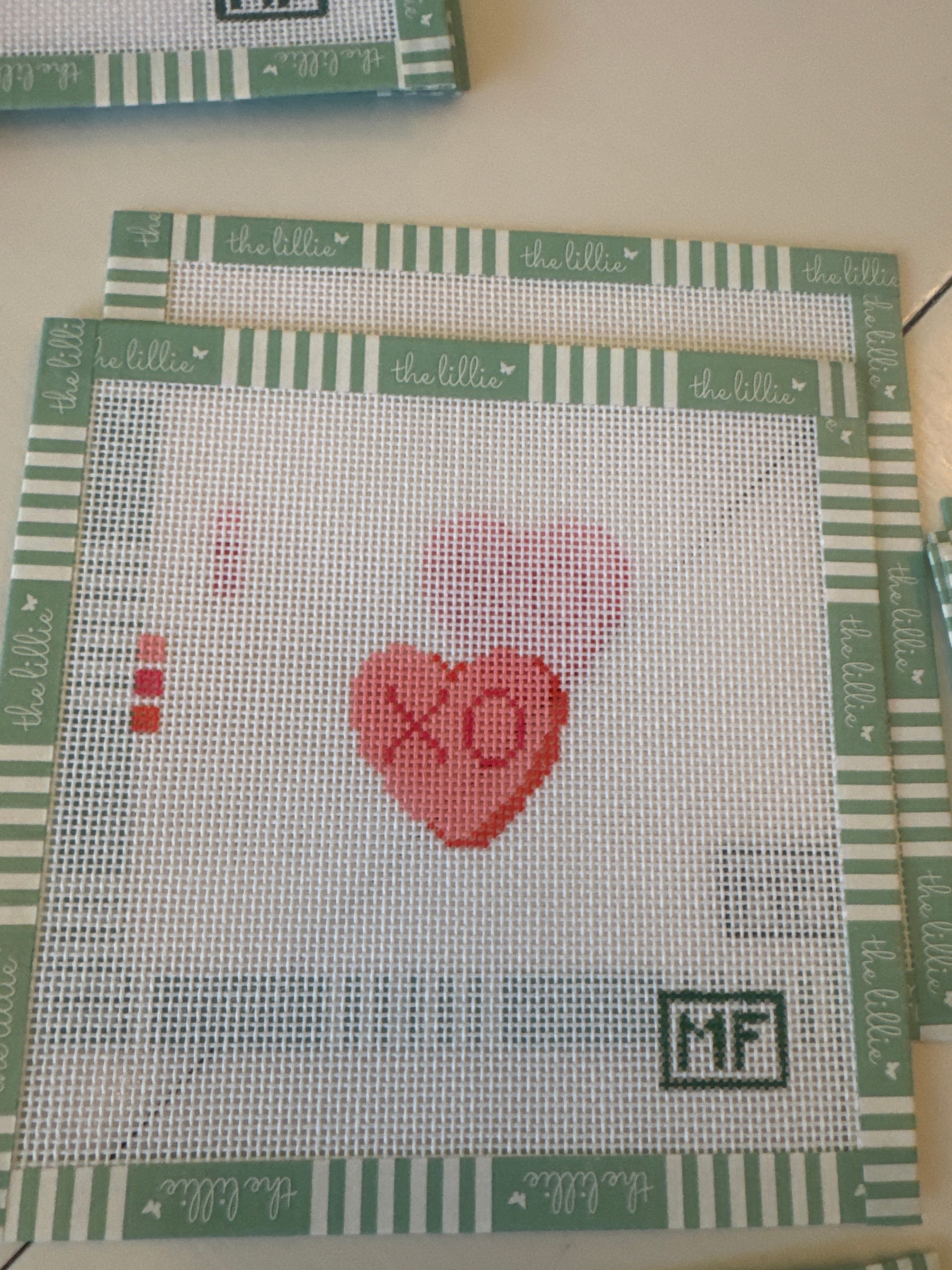 OX Heart Mini – Pink | Needlepoint Canvas