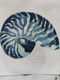 Nautilus Shell – Blue | Needlepoint Canvas