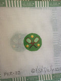 Planet Earth Key Ring Insert - Tennis Rackets & Balls - on green 3