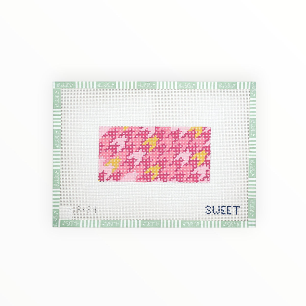 Pink Houndstooth Insert needlepoint canvas by The Gingham Stitchery