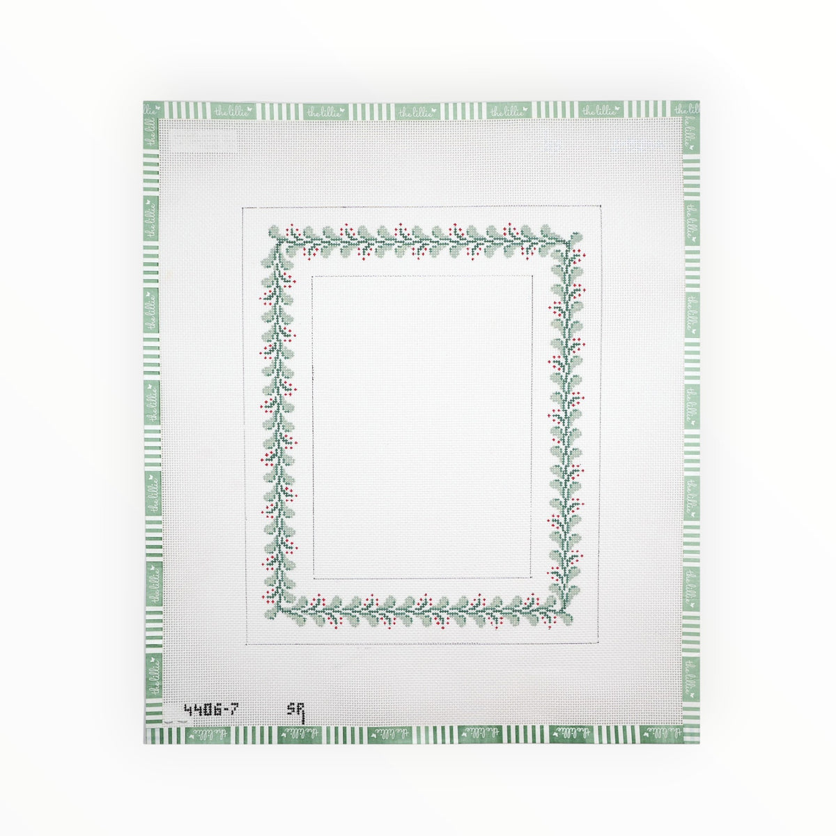 Berry Foliage Picture Frame needlepoint canvas by Susan Roberts Needlepoint