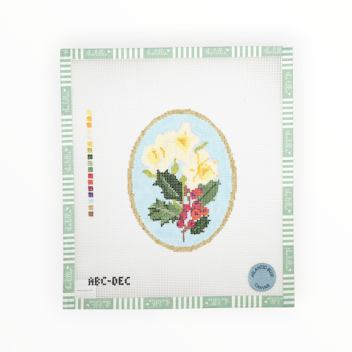 December Birth Flowers needlepoint canvas by Atlantic Blue Canvas