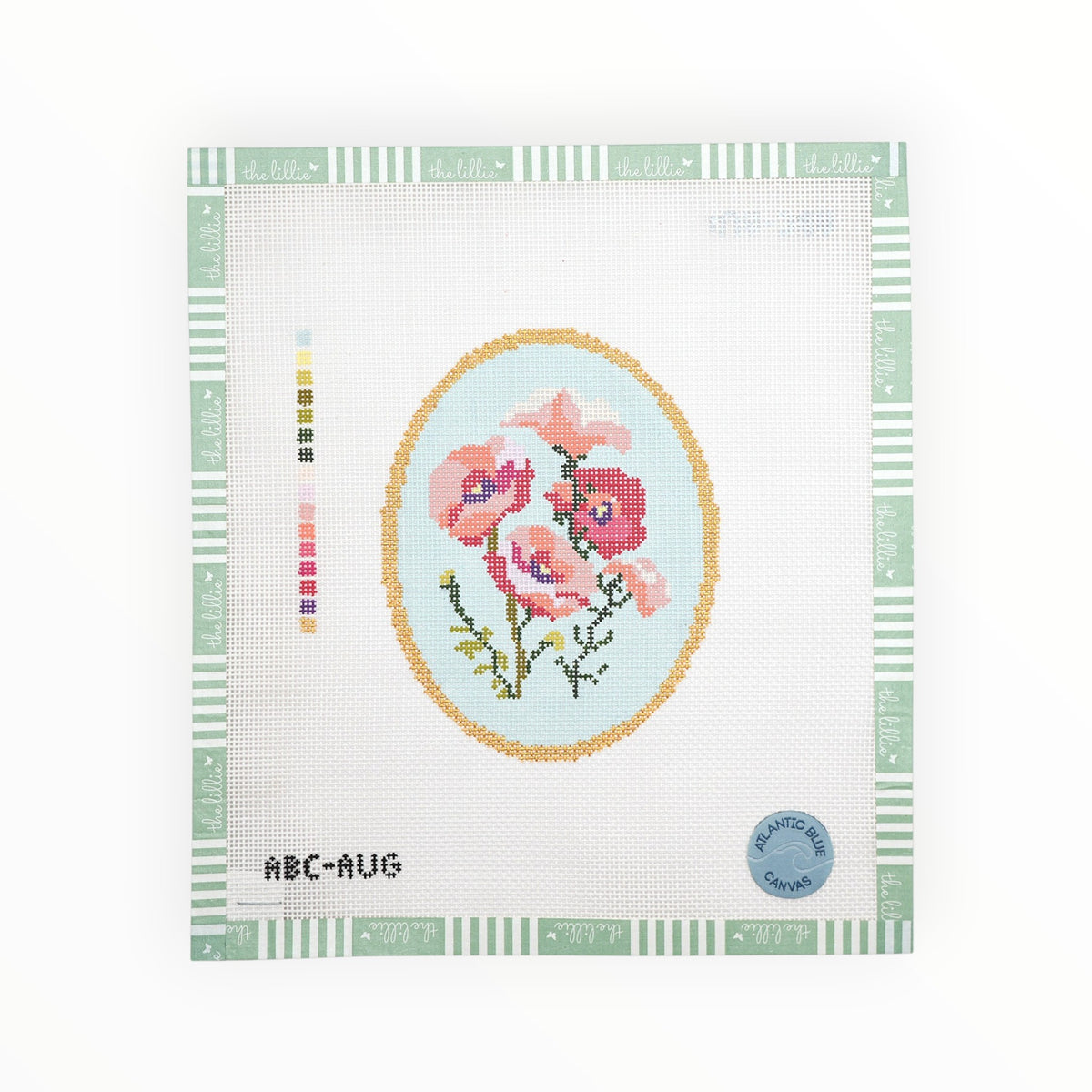 August Birth Flowers needlepoint canvas by Atlantic Blue Canvas