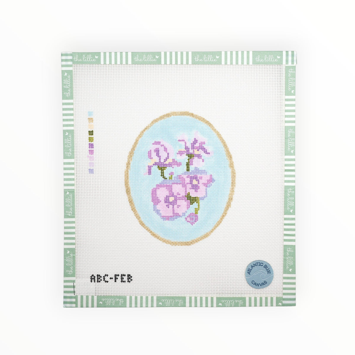 February Birth Flowers needlepoint canvas by Atlantic Blue Canvas