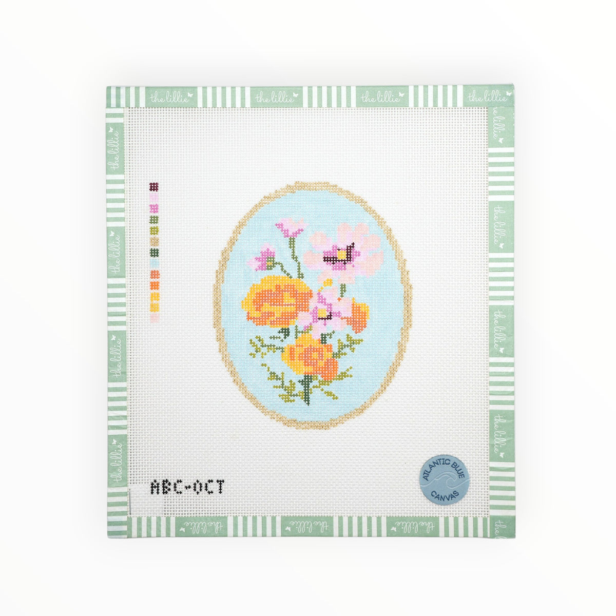 October Birth Flowers needlepoint canvas by Atlantic Blue Canvas