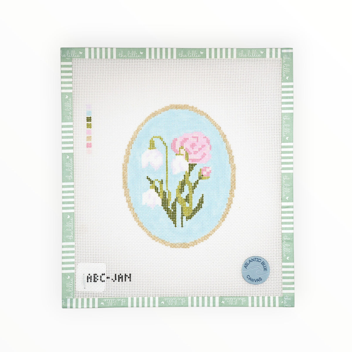 January Birth Flowers needlepoint canvas by Atlantic Blue Canvas