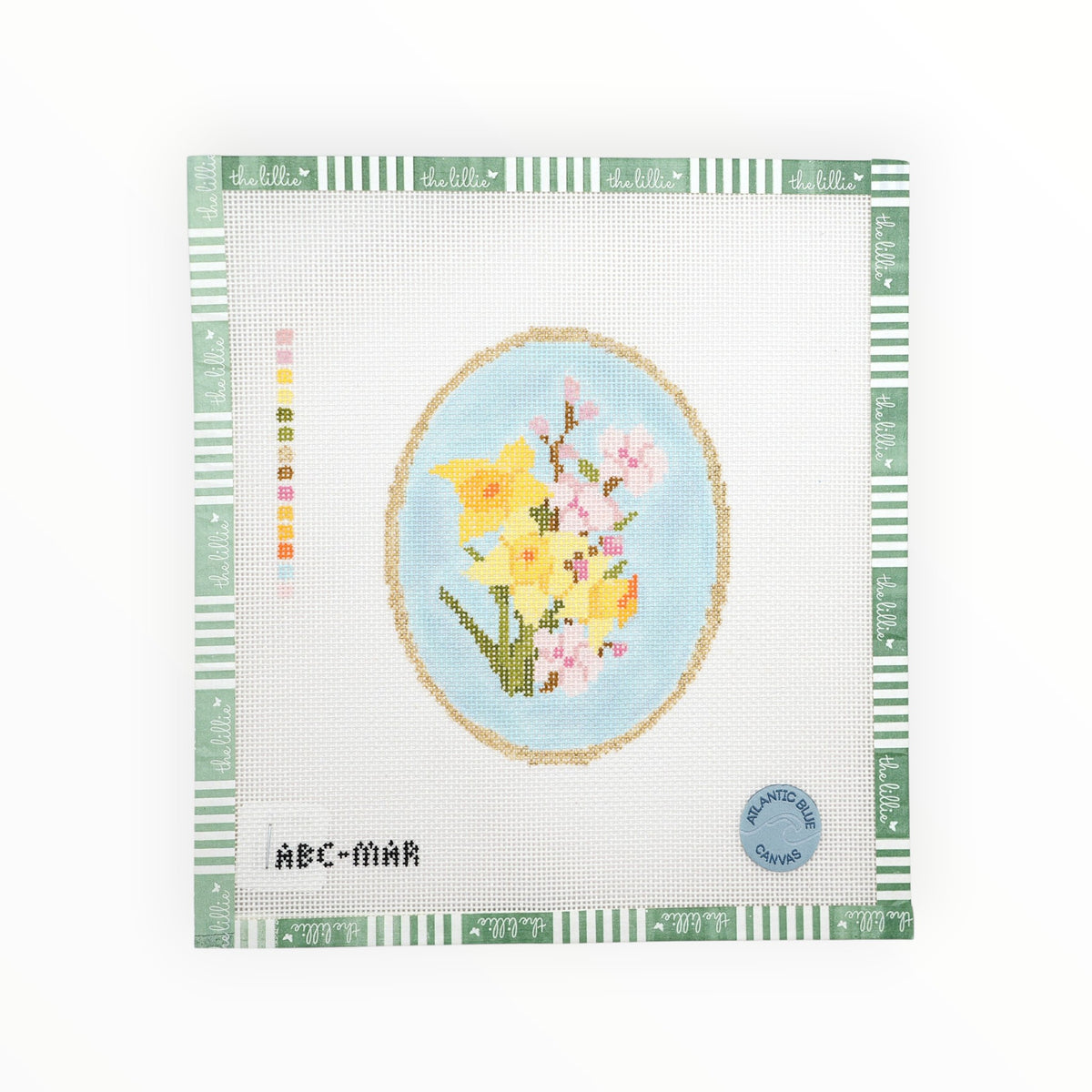 March Birth Flowers needlepoint canvas by Atlantic Blue Canvas