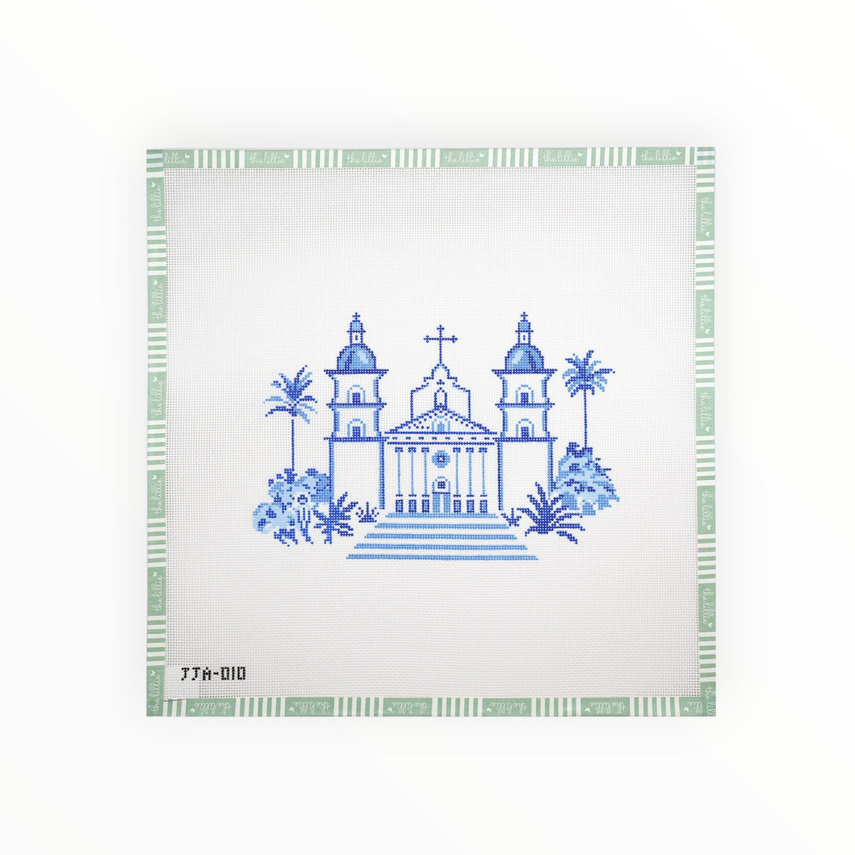 Santa Barbara Mission needlepoint canvas by JJ