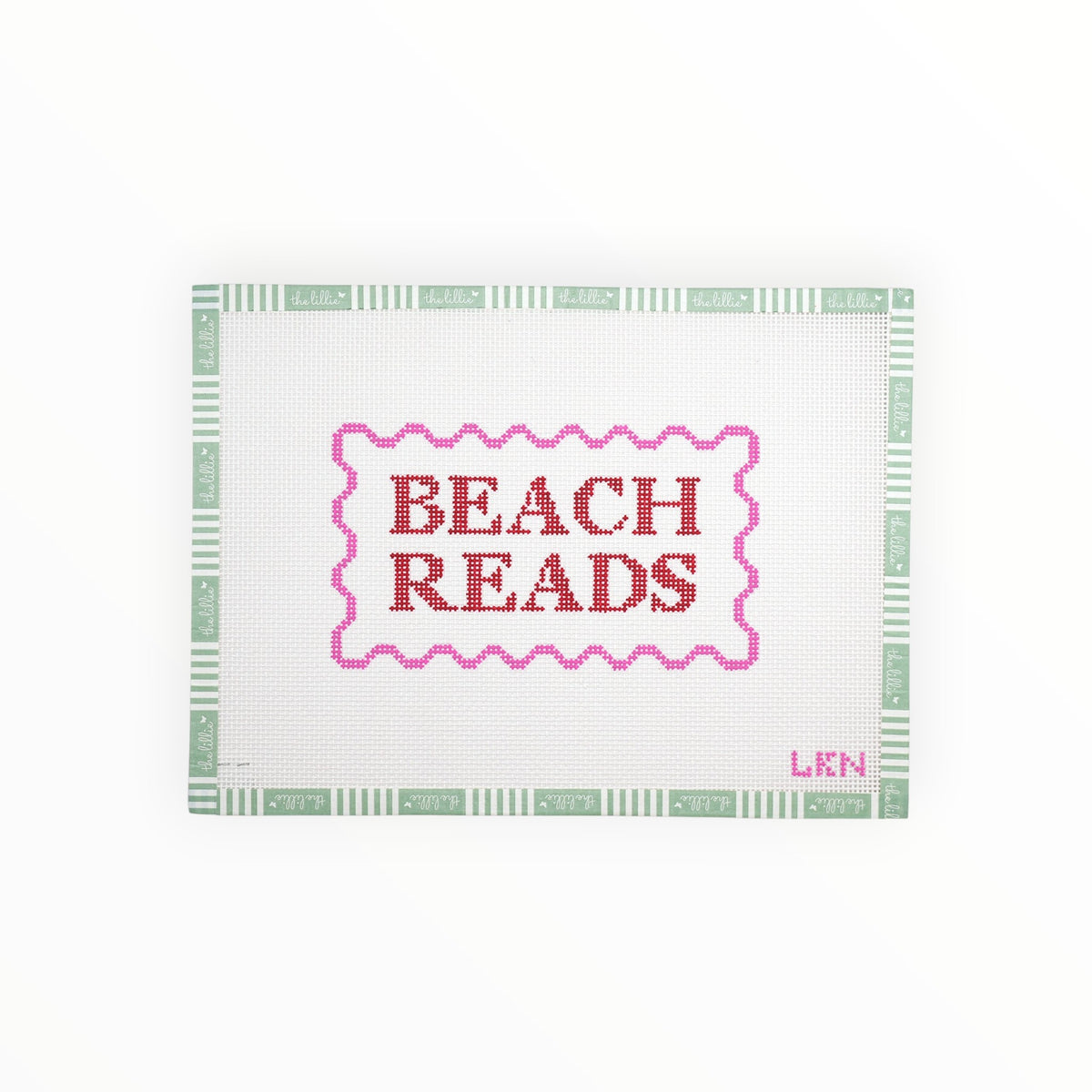 Beach Reads needlepoint canvas by Love Knot Needlepoint