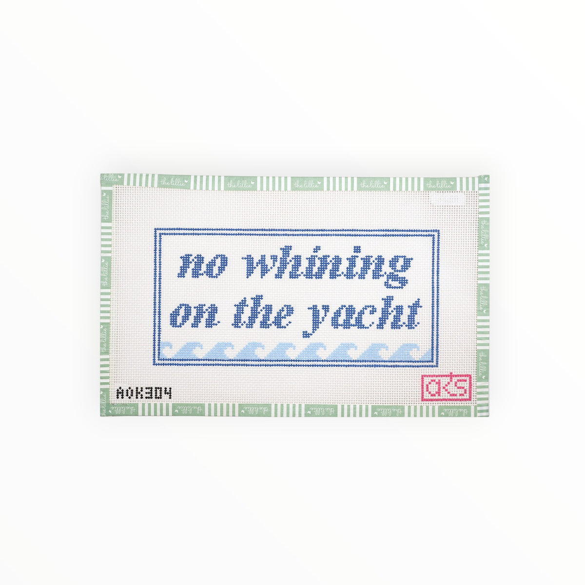 No Whining on the Yacht needlepoint canvas by Ann Kaye Studio, 13 mesh