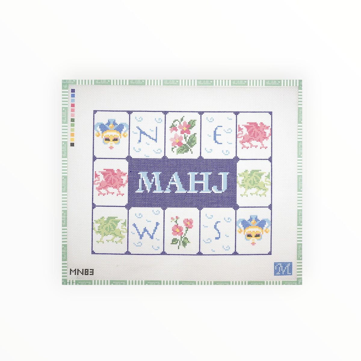 Mahj Tile Pouch needlepoint canvas