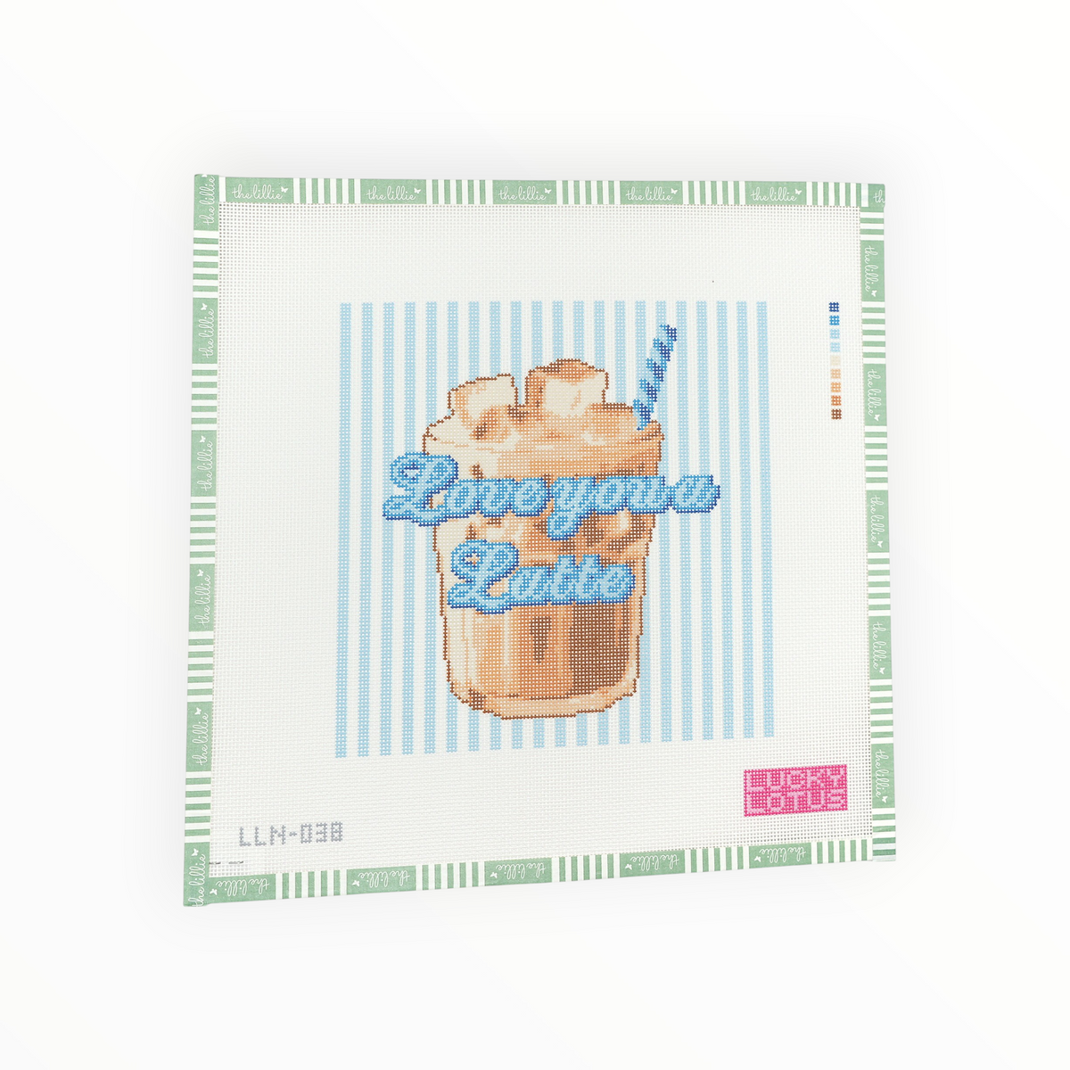 Love You A Latte needlepoint canvas by Lucky Lotus