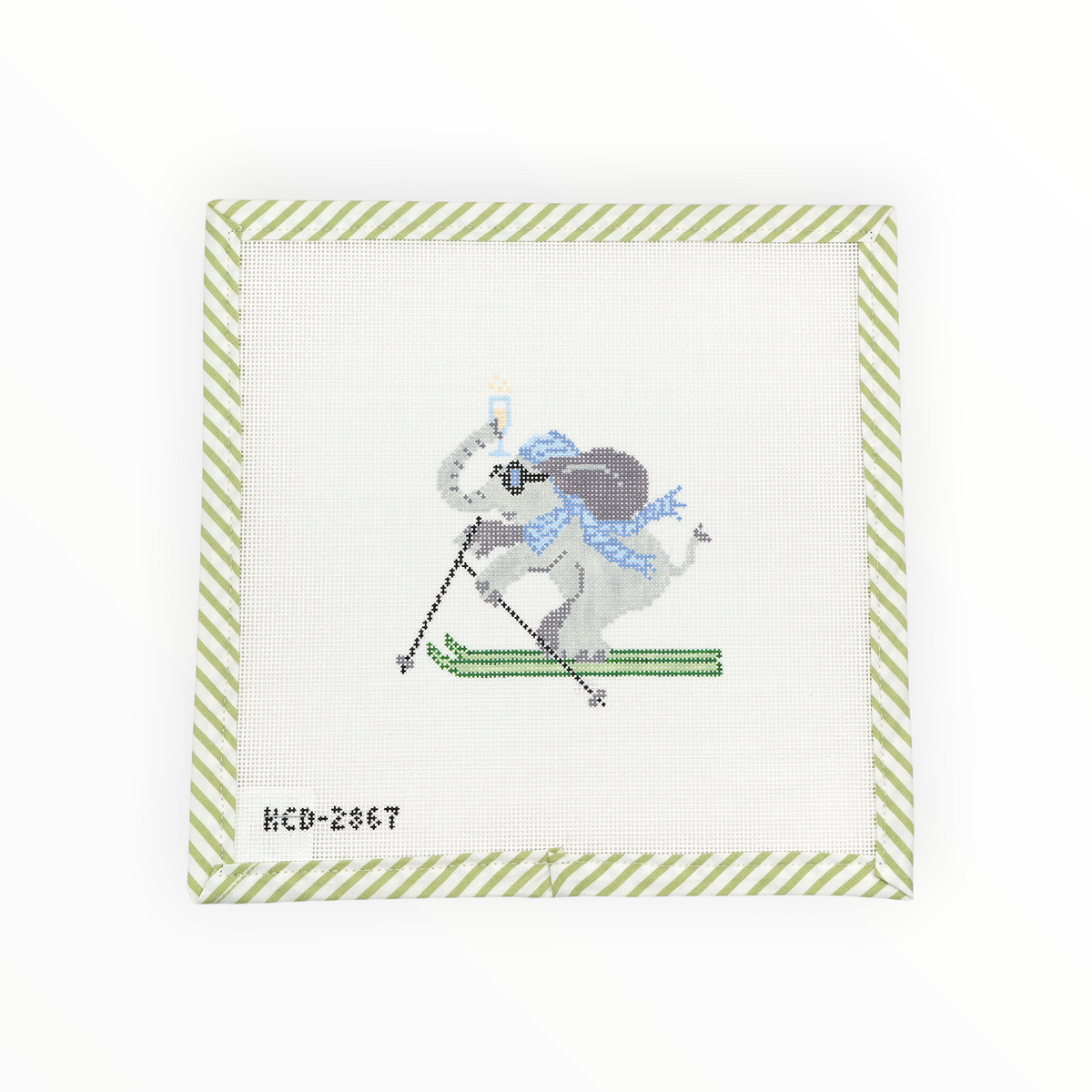 Alpine Elephant needlepoint canvas by KCN Designers