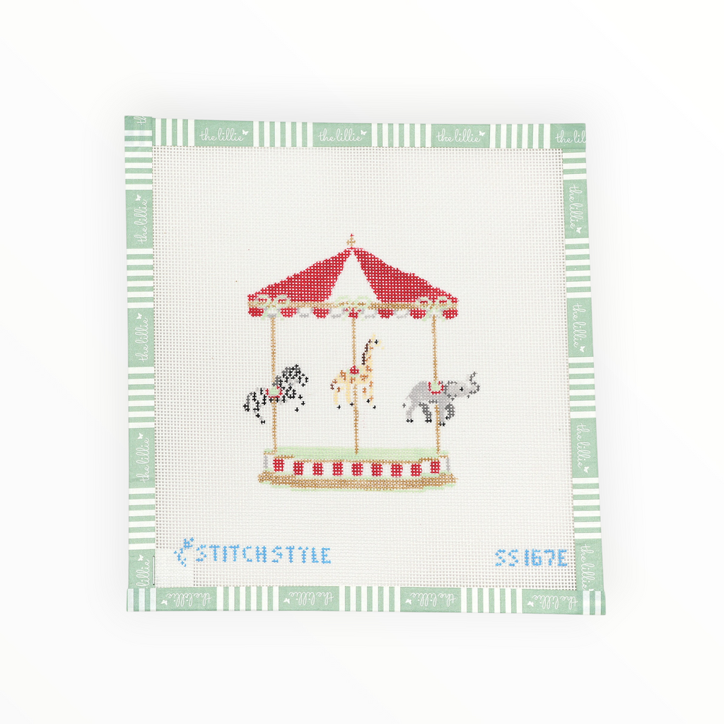 Carousel Circus needlepoint canvas by Stitch Style