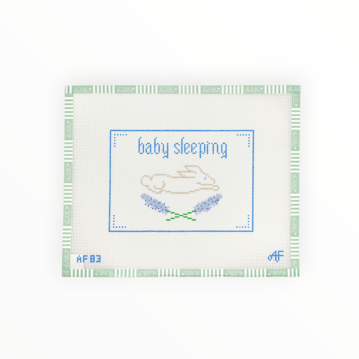Baby Sleeping - Blue needlepoint canvas by Stitch Style