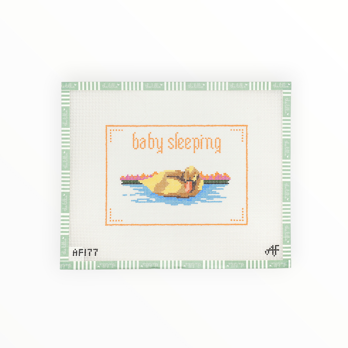 Baby Duck Sleeping needlepoint canvas by Stitch Style
