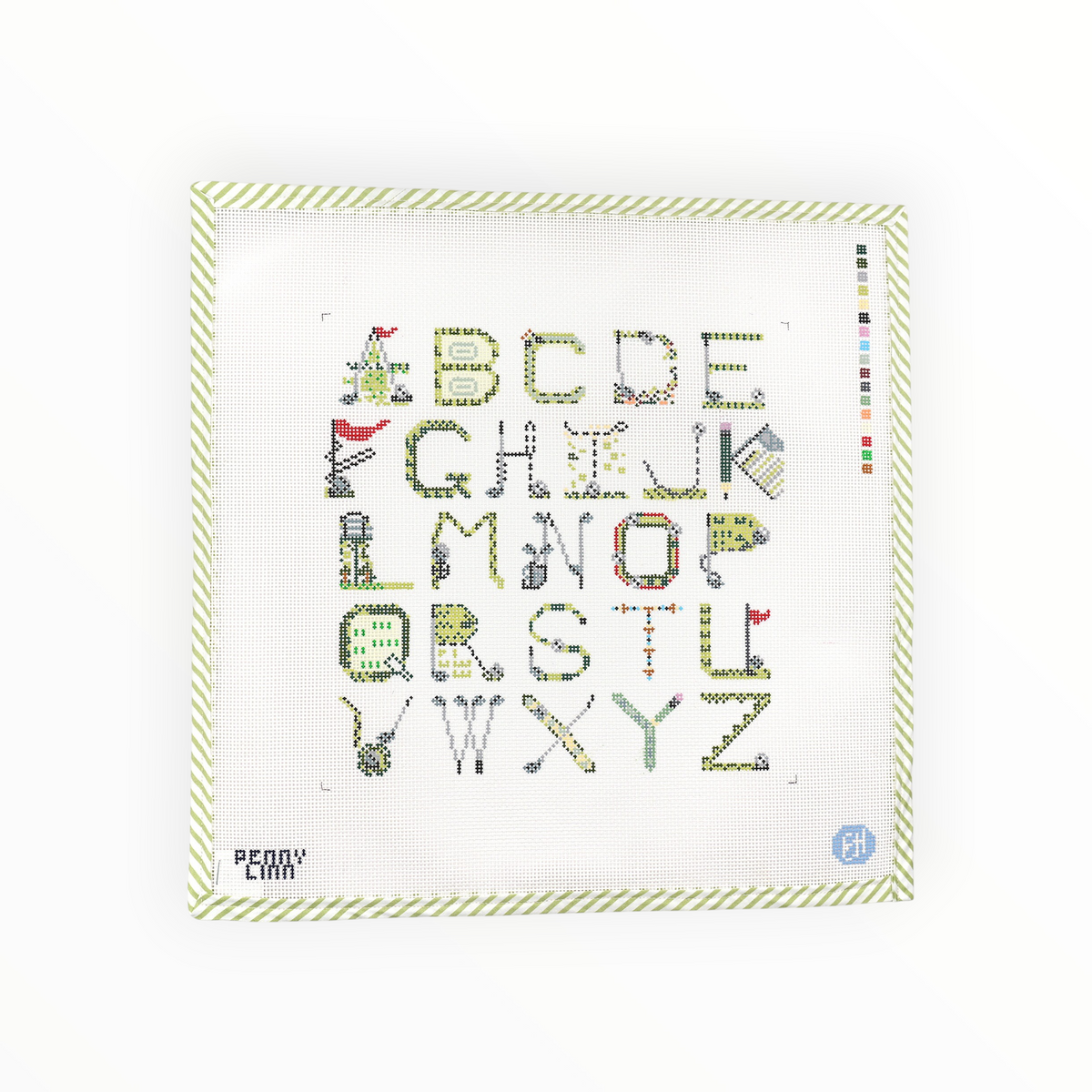 Golf ABC needlepoint canvas by Faire