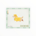 Corgi in a Raincoat needlepoint canvas by Dogwood Needlepoint