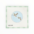 Hunting Duck Round needlepoint canvas by KCN Designers