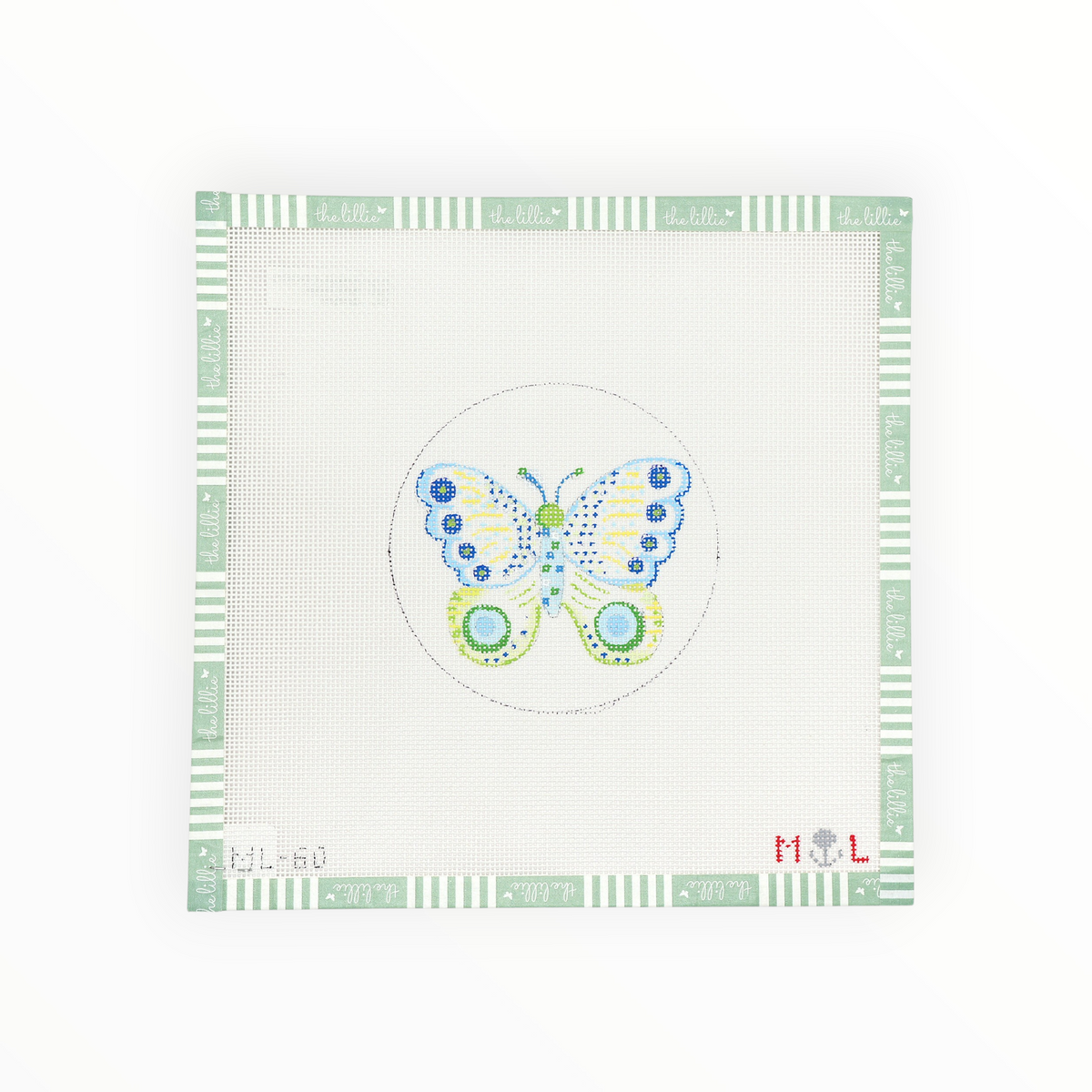 Butterfly Round needlepoint canvas by The Gingham Stitchery