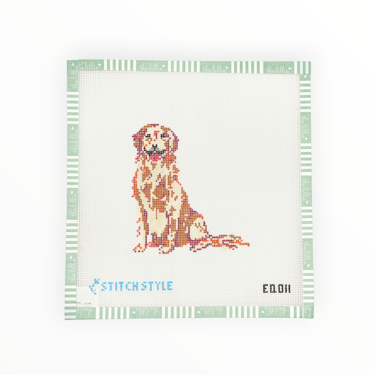 Golden Retriever needlepoint canvas by Stitch Style