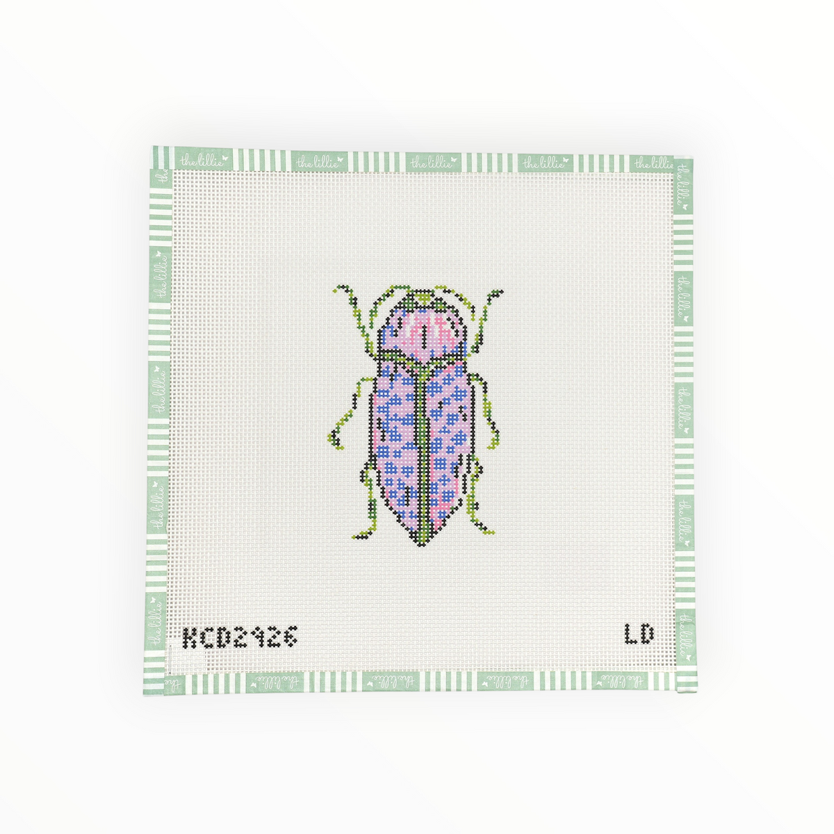 Purple Beetle needlepoint canvas by KCN Designers
