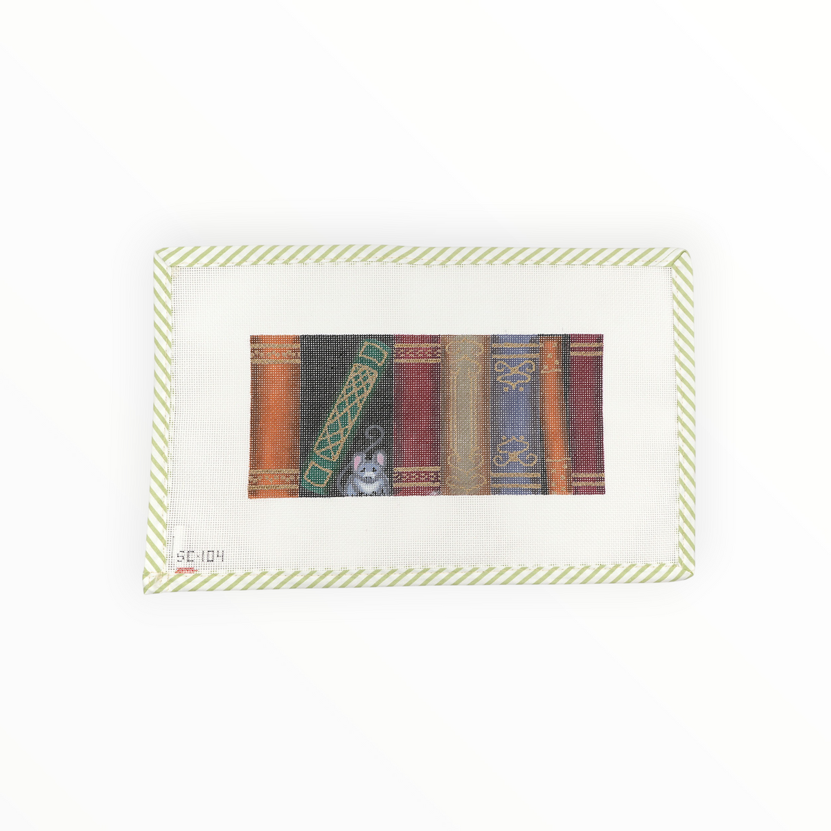 Book Mouse needlepoint canvas by Victoria Whitson